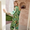 thumbnail image 3 of Pijama de seda de hielo para mujer, traje de Casa de manga larga con solapa, estilo Ins, a la moda, novedad de primavera y verano, 2023, 3 of 4