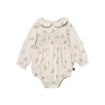 thumbnail image 2 of Modern Moments by Gerber Baby Girl Smocked Long Sleeve Bubble Romper, Sizes 0/3 Months - 24 Months, 2 of 11