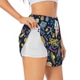 thumbnail image 2 of Disketp Colorful Space Print Women's Shorts Workout Shorts for Athletic Gym Running Shorts with Phone Pockets XX-Large, 2 of 8