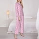thumbnail image 3 of Fotbe Breast Cancer Awareness5 Conjunto de Pijama de Manga Larga para Mujer con Estampado, Ropa de Dormir de 2 Piezas, Conjunto de Casa Suave y Cómodo con Bolsillos-X-Large, 3 of 7