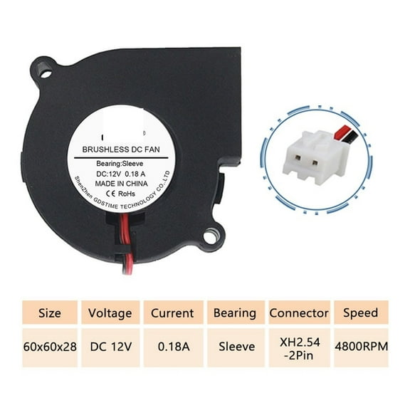 5 Pieces LOT DC 12V 2Pin 60mm 6cm 60x28mm 6028 Small Cooling Centrifugal Blower Fan Ball Bearing Turbo Fan Cooler ,Lightweight Portable