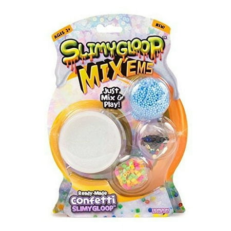 Confetti SLIMYGLOOP® Mix'EMS, Pre-made Slime Kit, Ages 3+, Slime and Accessories, Slime Mix-ins, Mess-Free Slime Kit