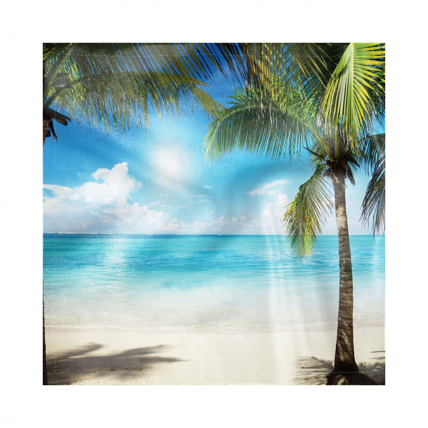 Tropical Beach Decorative Napkins Set Of 4 Coconut Palm Trees Shadows On Caribbean Shore Summer Plants Idyllic Silky Satin Fabric For Brunch Dinner Party 18 Aqua Coconut Green By Ambesonne Walmart Com