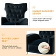 thumbnail image 5 of Modern Velvet Accent Chair Button Upholstered Sofa Armchair Tufted Metal Legs Adult Bedroom Home Living Room Black, 5 of 9