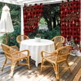 thumbnail image 4 of Outdoor Curtains for Patio Waterproof, Red Plaid Christmas Outdoor Privacy Panels Grommet, Xmas Snowman Truck Snowflake Tree Balls Blackout Outside Curtains for Porch/Cabana 54"x108", 1 Panel, 4 of 8