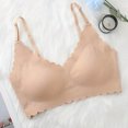 thumbnail image 5 of Byworldtasic Womens Seamless Wireless Bra Scalloped Edge No‑Show Bralette Adjustable Thin Straps Soft Everyday Bra, 5 of 8