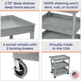 thumbnail image 2 of Stand Steady 24" x 32" Tubstr Three Shelf Tub Utility Cart - Gray, 2 of 8