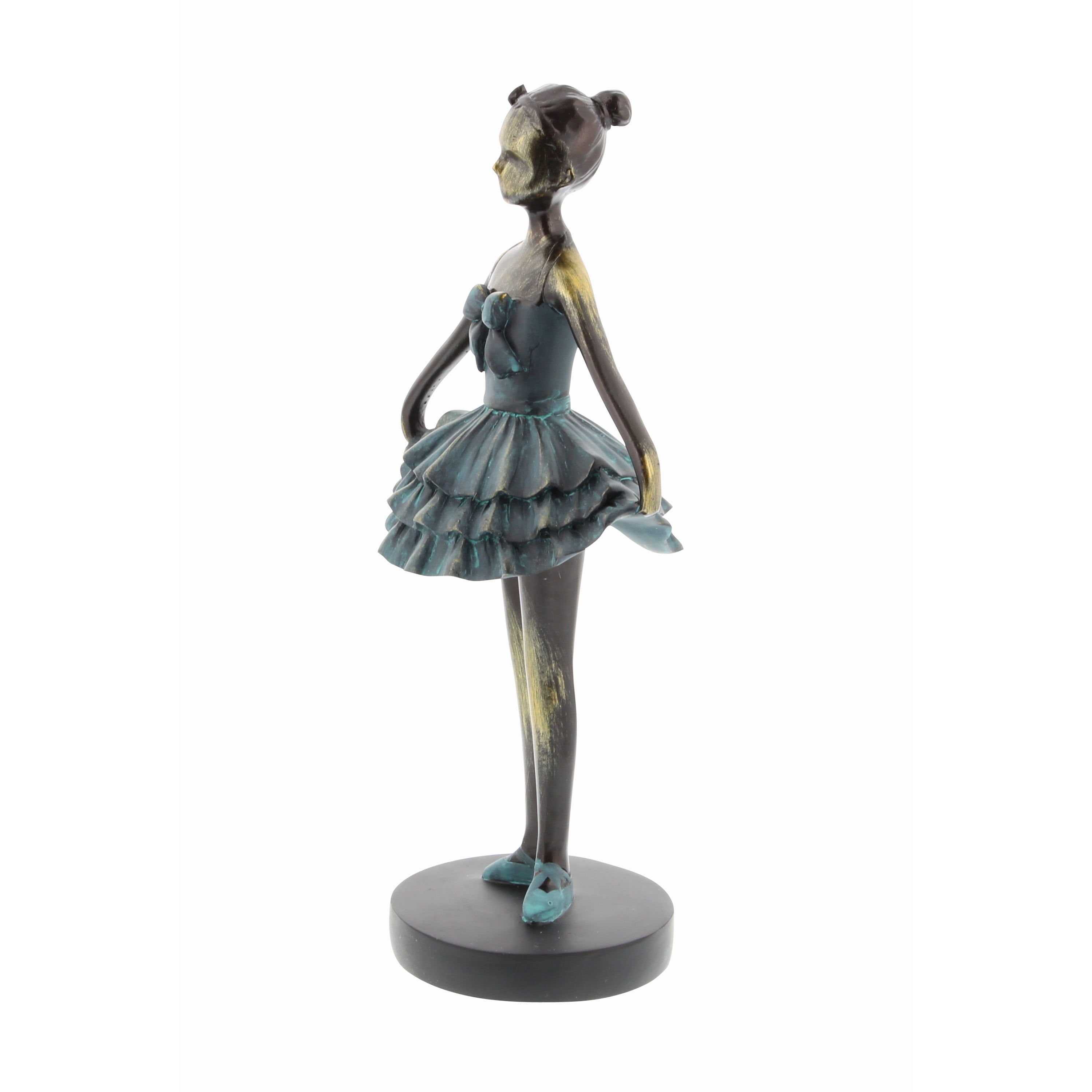 6"W, 12"H Teal Polystone Dancer Sculpture, by DecMode (3 Count)