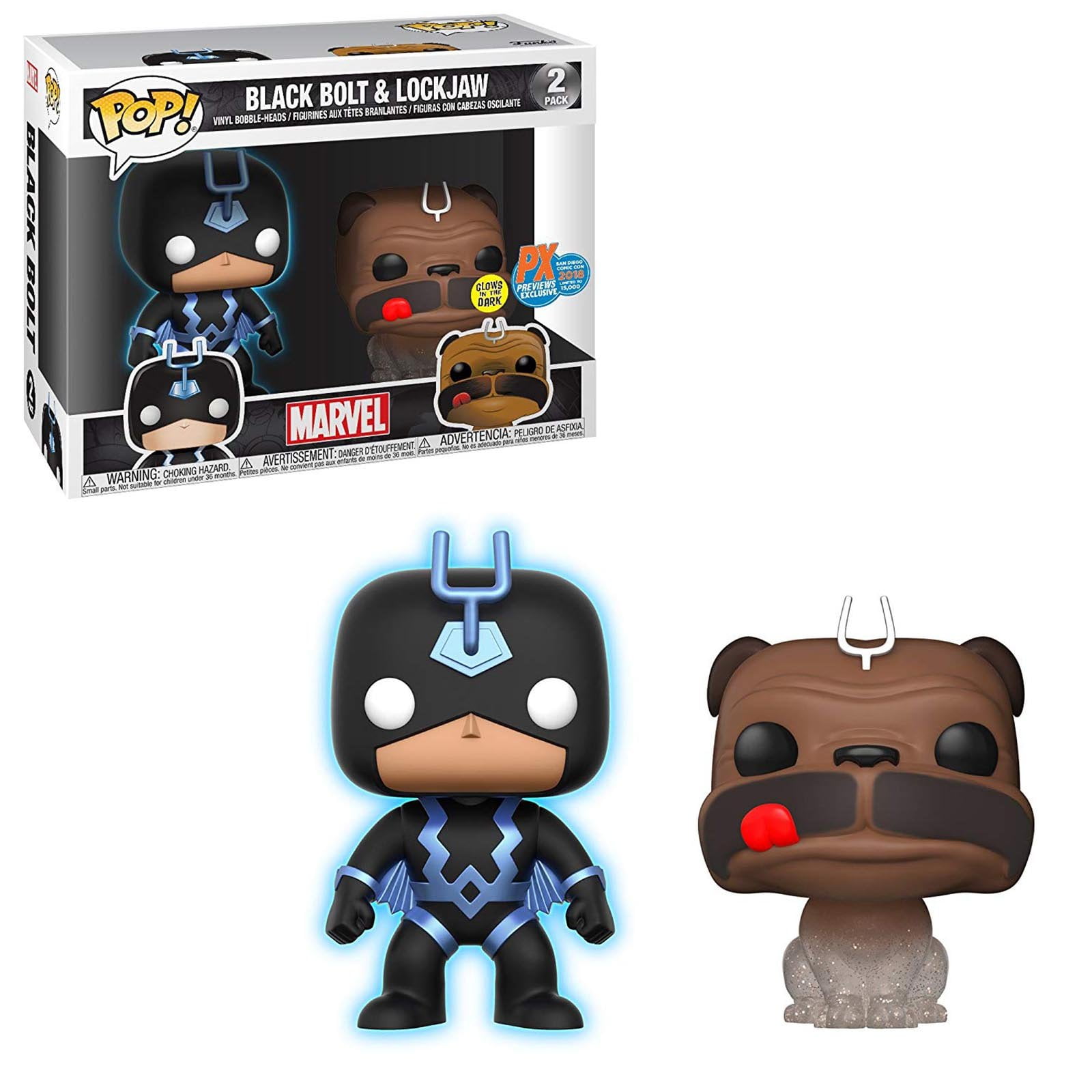 Funko Marvel SDCC PX Exclusive POP Black Bolt And Lockjaw Figure Set - Walmart.com - Walmart.com