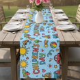thumbnail image 4 of Blue Children's Day Table Runner 90 Inches, Car Tree Stars Modern Abstract Art Cartoon Bed Runner Dresser Scarves Tabletop for Indoor Outdoor Parties/Ceremony/Banquet, 13" x 90", 4 of 9