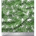 thumbnail image 1 of Soimoi Green Japan Crepe Satin Fabric Pine Leaves Print Fabric by the Yard 42 Inch Wide, 1 of 3