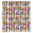 thumbnail image 1 of Cortina de ducha ABPHQTO Diseño Artístico Lovely Owl Impermeable 160x180 cm, 1 of 2