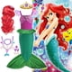 thumbnail image 2 of Disney-traje de baño de cola de sirena para niña, conjunto de Bikini con corona, traje de baño para fiesta de natación, disfraz de sirena, 2 of 5