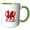 Green/White, variant on 3drose, Thou Art Mighty Red Dragon Welsh Rugby, 11oz Two-tone Blue Mug