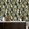 thumbnail image 2 of Peel and Stick Wallpaper Forest Tree Green Brown Neutral Tones Wall Mural 17.7in x 9.8ft Self Adhesive Removable Wall Paper Renter Friendly Wallpaper for Nursery Bedroom Cabin Decor, 2 of 8