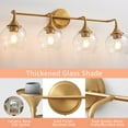 thumbnail image 4 of Bathroom Vanity Light with Clear Glass Shade, E26 Base, Bathroom Light Fixtures Over Mirror, Vanity Lights for Bathroom (Exclude E26 Bulb) - Gold, 4-Lights, 4 of 6