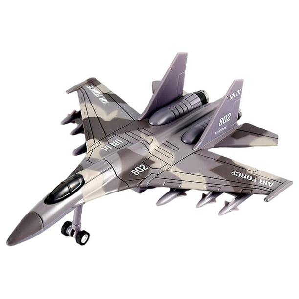 Modelo de avión fundido a presión, caza de retroceso, juego de pasatiempo, exhibición de modelos, caza a reacción Su 35 marrón
