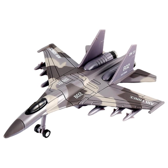 HILABEE Aircraft Model Playset with Light & Sound Collectables Tabletop Decor Diecast Pull Back Fighter Jet Fighter for Christmas Present Kids Toy Su 35 Brown
