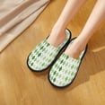 thumbnail image 6 of Honeii Light green argyle Print Furry Slippers Bedroom Slippers for Women and Men Fuzzy Plush Comfy Faux Fur Lined Slide Shoes -Large, 6 of 8