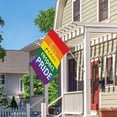 thumbnail image 6 of LGBT Rainbow Love House Flag 28x40 Inch Vertical Double Sided Burlap Yard Flags, LGBT Pride Banner Flag with Love Peace Respect Pride Saying Quote for Indoor Outdoor Decorations, 6 of 6