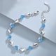 thumbnail image 1 of Pulsera de plata de ley para mujer con amor, pulsera de corazón de cristal azul para mujeres y niñas, regalo de joyería de Navidad, 1 of 2