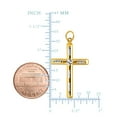thumbnail image 2 of 14k 2 Tone Gold Diamond Cut Round Tube Cross Pendant, 2 of 5