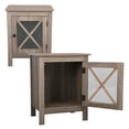thumbnail image 2 of Canddidliike Set of 2 Nightstands Bedside Storage Cabinet with X-Design Glass Door for Bedroom Sofa Couch Side in Rustic Brown, 2 of 7