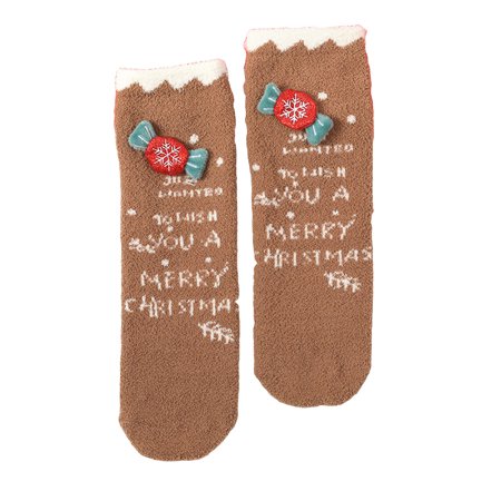 

EHTMSAK Newborn Infant Baby Toddler1 Cotton Breathable Christmas 搭配 Socks for Girl Boy Newborn Infant Baby Toddler2 Socks Brown 0-12M One Size