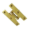 thumbnail image 3 of Renovators Supply Manufacturing 3 in Brass H Cabinet Hinge 1/4 in Offset with Hardware Rust Resistant Brass Flush Mount Hinge for Kitchen Cabinets Pack of 6, 3 of 6