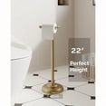 thumbnail image 4 of Toilet Paper Holder Stand Brushed Brass Toilet Paper Holder Free Standing Post Pivoting Design Stable Weighted Base SUS304 Stainl Steel for Bathroom Mega Roll, 4 of 8