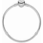 Pandora Moments Silver Bracelet with Heart Clasp