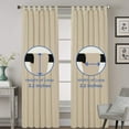 thumbnail image 2 of Kotton Culture Tab Top Semi Blackout Curtains Thermal Insulated Room Darkening Window Treatment Panels for Living Room, Patio Door, Bedroom (2 Panels, 70x63, Beige), 2 of 9