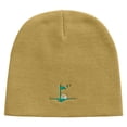 thumbnail image 5 of Golf Sport Flag Embroidered 8 inch Acrylic Short Beanie - Khaki OSFM, 5 of 5