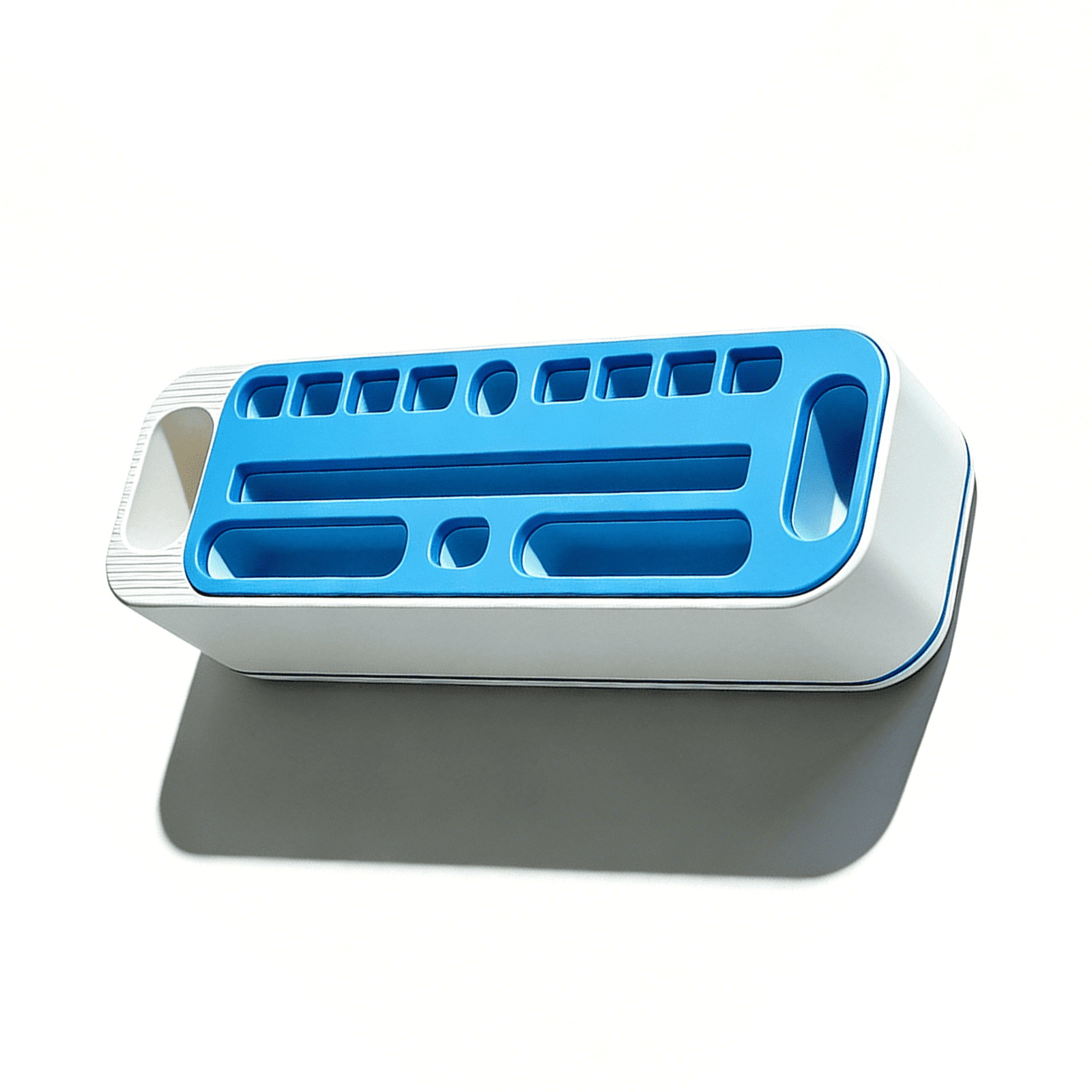 Tool Storage Rack for Cricut Maker, Craft Organization Box with Pen Blade Compartments for Cutting Machine Workspace Accessories, Blue