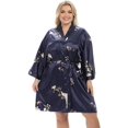 thumbnail image 1 of GFDYREE Women's Plus Size Satin Robes Plus Size Silky Kimonos Robes Sleepwear,Short, 1 of 6