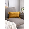 thumbnail image 4 of ZECATL Yellow Throw Pillow Covers: 2 Pack 12x20 Inch Boho Striped Cotton Linen Rectangular Decorative Pillow Cases with Tassels for Farmhouse Couch Sofa Chair, 4 of 7