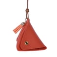 thumbnail image 1 of New Triangular Leather Coin Purse Portable Coin Change Storage Bag Button Small and Cute Wallet-orange-, 1 of 7