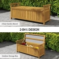 thumbnail image 4 of Outsunny Banc d'Extérieur en Bois avec Coffre de Rangement, Coffre de Terrasse de 40 Gallons, Brun, 4 of 10