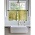 thumbnail image 3 of Sheer Curtains 45 Inch Length 2 Panels Set for Kitchen, Yellow Semi Sheer Curtains for Windows, Retro Oil Painting Modern Abstract Art Aesthetics Voile Window Treatments Rod Pocket Curtain, 3 of 7