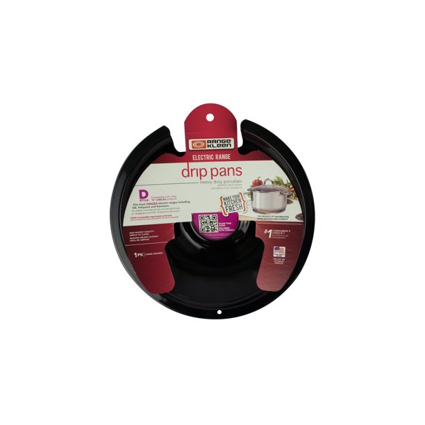 Range Kleen 1 Large Drip Pan, Style D fits Hinged Electric Ranges GE