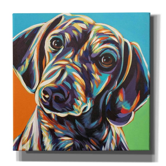 Epic Graffiti 'Painted Dachshund II' by Carolee Vitaletti, Canvas Wall Art, 12"x12"