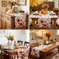 thumbnail image 4 of Red Yellow Orange Fall Table Runner - 36 Inch Long Autumn Floral Botanical Vintage Cotton and Linen Blended Dress Scarves Farmhouse Table Runner for Kitchen Dining, Coffee Table, 13" x 36", 4 of 8