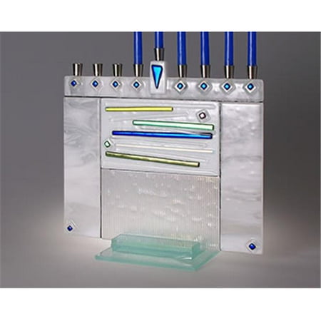 Judaica Kingdom SB-GMEN-JM52 Handmade Glass Menorahs - Millenium Tall