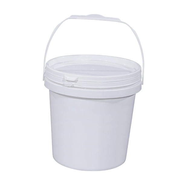 Cubo de pintura, cubo de pintura de 5 l, cubo de agua multiusos vacío, cubo de almacenamiento con tapa Blanco