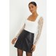 thumbnail image 2 of Dorothy Perkins - Jersey de Puntos de Organza para Mujer (Blanco), 2 of 2
