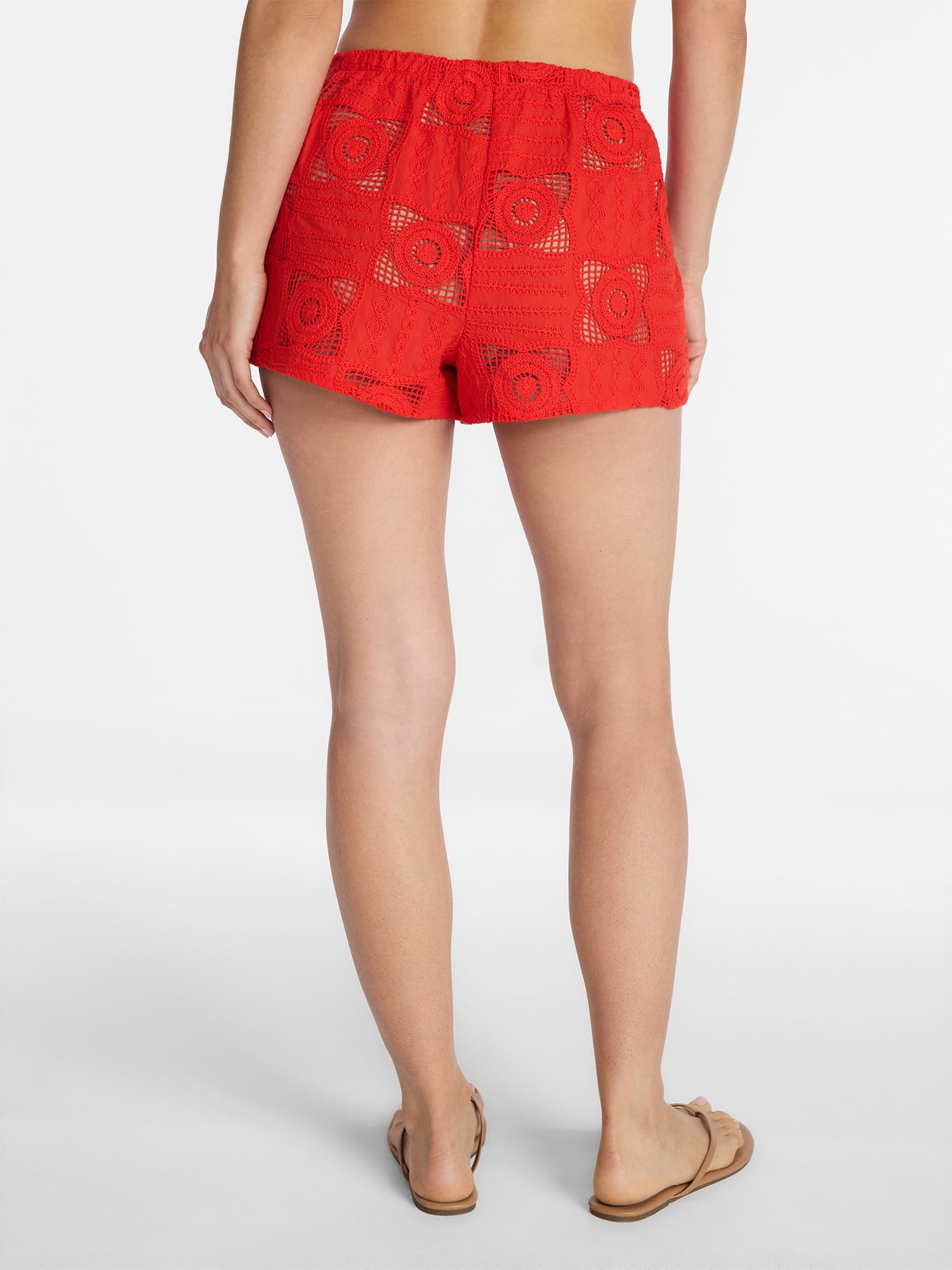 Time and Tru Women's and Women's Plus Crochet Short Coverup, Sizes XS - 3X