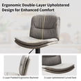 thumbnail image 4 of FIRAVOE Swivel Bar Stools Set of 2, Double-Layer Upholstered Counter Height Bar Stools with Back, PU Leather Height Adjustable Barstools for Kitchen Island, Gray, 4 of 9