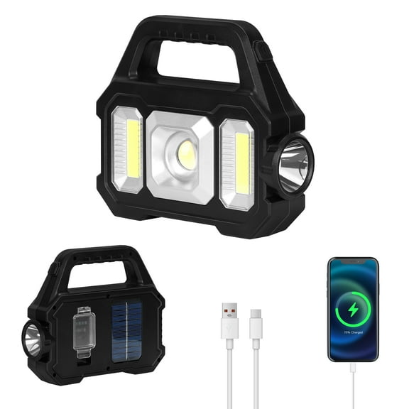 LED Camping Light Camping Light Rechargeable Solar Panel Power Bank Camping Flashlight for Hurricane Emergency Hiking Outdoor