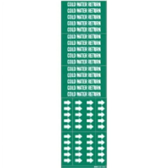 Brady Pipe Marker,Cold Water Return 7056-3C