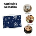 thumbnail image 3 of Jbralid Snowflake Pattern Navy Blue Linen Placemat Set of 6 for Home Kitchen Table Decor 12x18 inch, 3 of 3